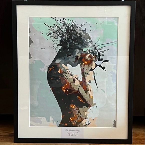 Unframed 16x20 The Phoenix Rising Acrylic Painting 2021 - Picture 3 of 4